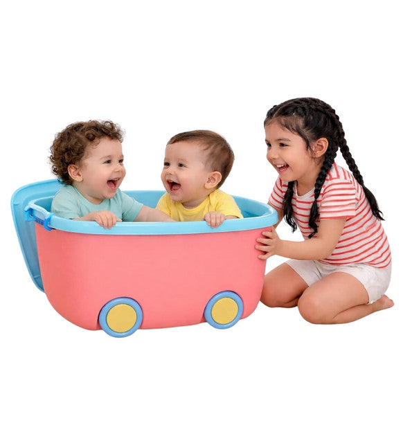 Generic Plastic 45 L Rolling Toy Storage Box� (Multicolor)