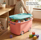 Plastic 45 L Rolling Toy Storage Box  (Multicolor)