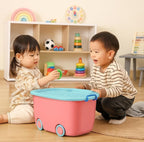 Plastic 45 L Rolling Toy Storage Box  (Multicolor)