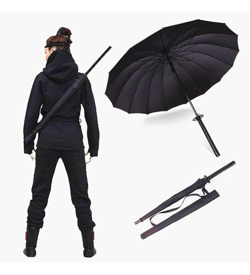 Metal-Plastic Katana Umbrella (Black)