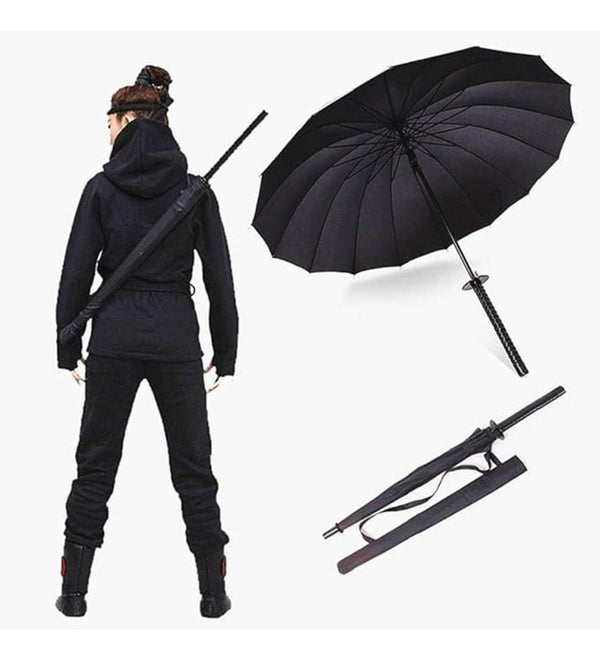 Metal-Plastic Katana Umbrella (Black)