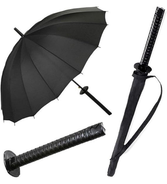 Metal-Plastic Katana Umbrella (Black)