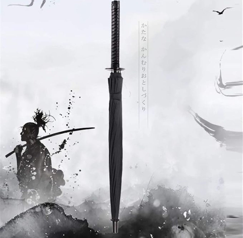 Metal-Plastic Katana Umbrella (Black)