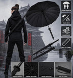 Metal-Plastic Katana Umbrella (Black)