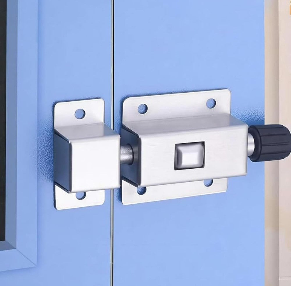 Generic Stainless Steel Mini Door Spring Lock (Silver)