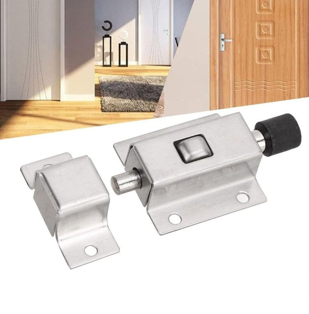 Generic Stainless Steel Mini Door Spring Lock (Silver)