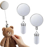 Stainless Steel Retractable Dish Towel Holder Clips (Silver)