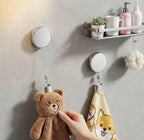 Stainless Steel Retractable Dish Towel Holder Clips (Silver)