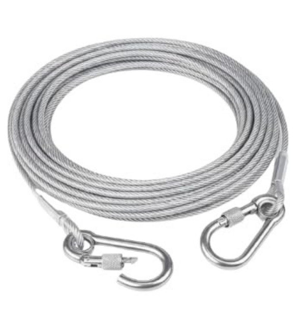 Generic Stainless Steel Clothes Drying Rope With Hooks 10 Meter (Silver)