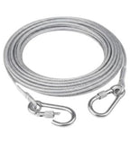 Stainless Steel Clothes Drying Rope With Hooks 10 Meter (Silver)