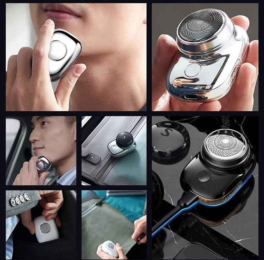 Generic Stainless Steel Mini Electric Portable Shaver For Men (Multicolor)