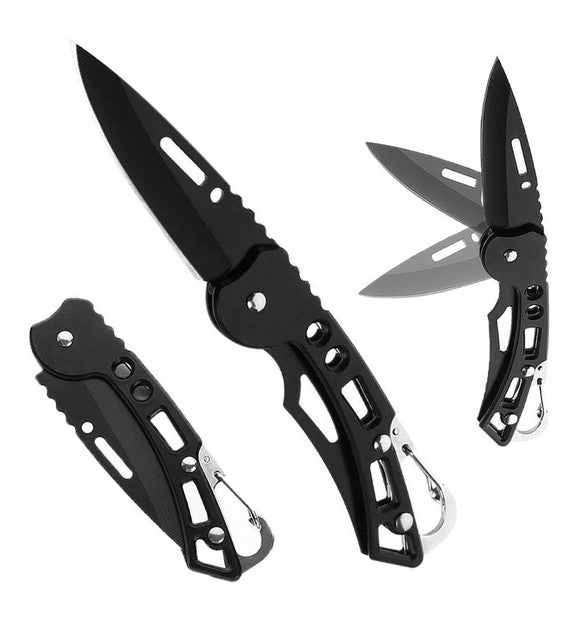 Stainless Steel Keychain Pocket Knife (Black)