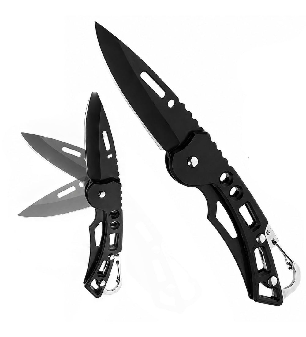 Stainless Steel Keychain Pocket Knife (Black)