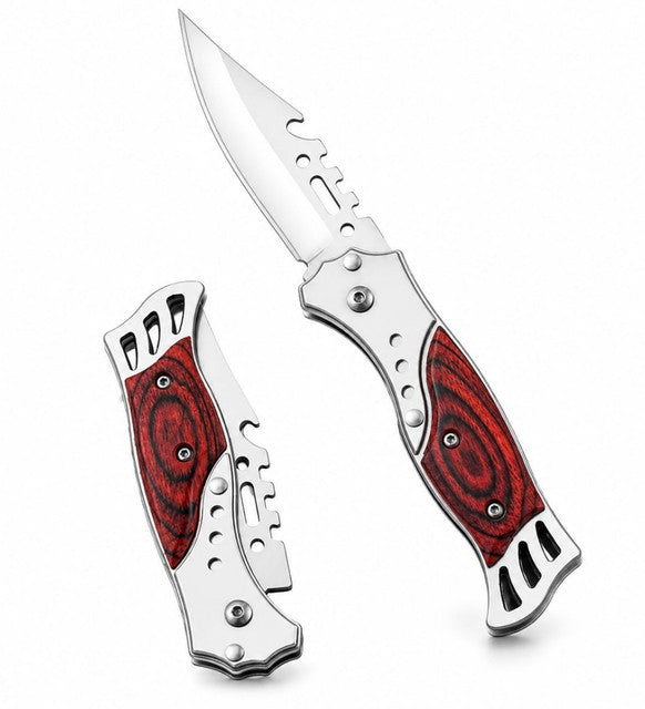 Generic Stainless Steel, Wood Knife With Wooden Handle (Silver-Brown)