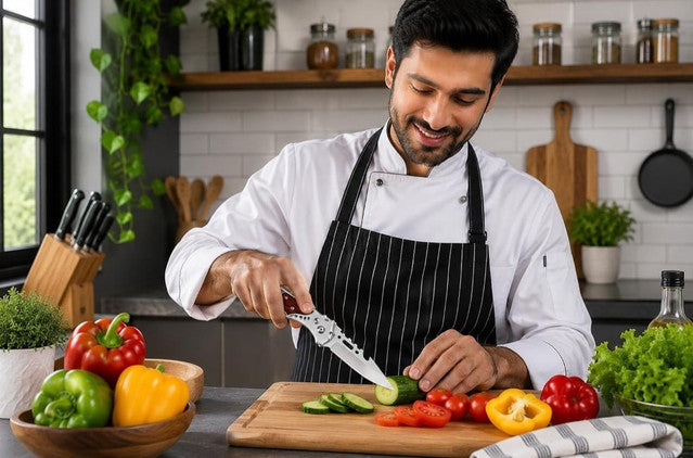 Generic Stainless Steel, Wood Knife With Wooden Handle (Silver-Brown)