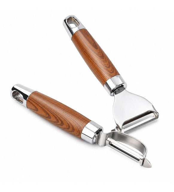 Generic Stainless Steel-Wood 2 pieces set Vegetable Peeler Sets (Silver)