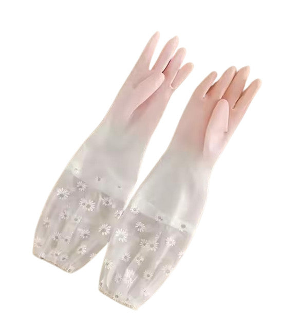 Generic PVC Transperant Full Gloves (Peach)