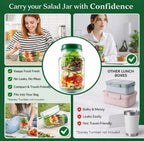 Plastic Salad Container With Dressing Cup (Green)