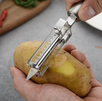 Stainless Steel 3-In-1 Vegetable Peeler (Silver)