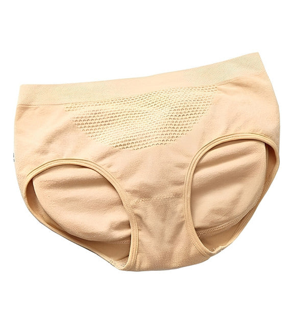 Nylon-Cotton Blend Women's Paded Panty Free Size (Beige-Black)