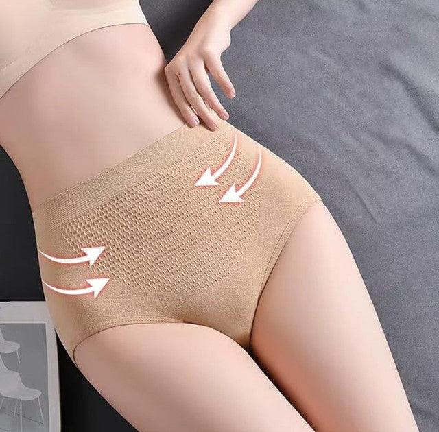 Generic Nylon-Cotton Blend Women's Paded Panty Free Size (Beige-Black)