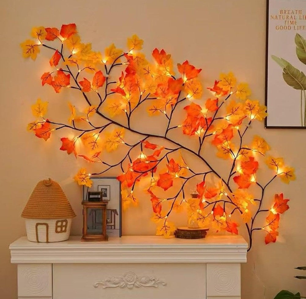 Plastic-Copper Maple Leaf Tree Light (Multicolor)