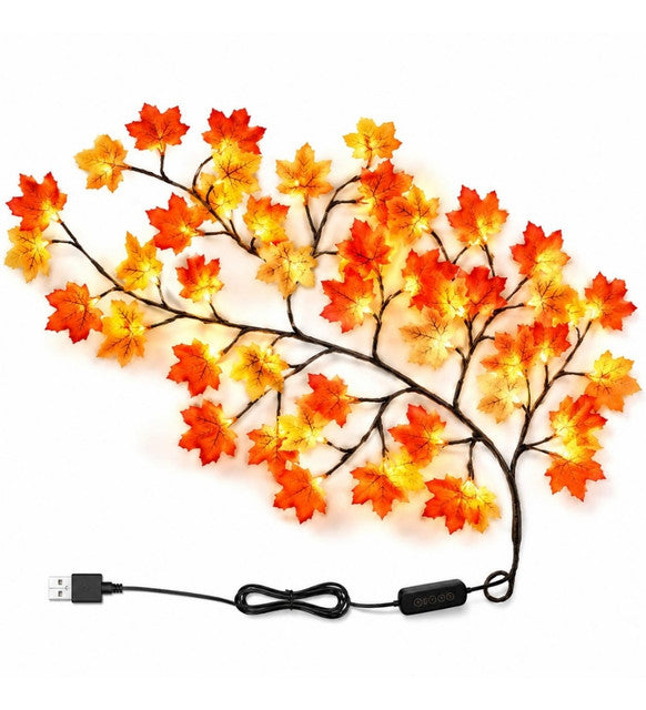 Plastic-Copper Maple Leaf Tree Light (Multicolor)