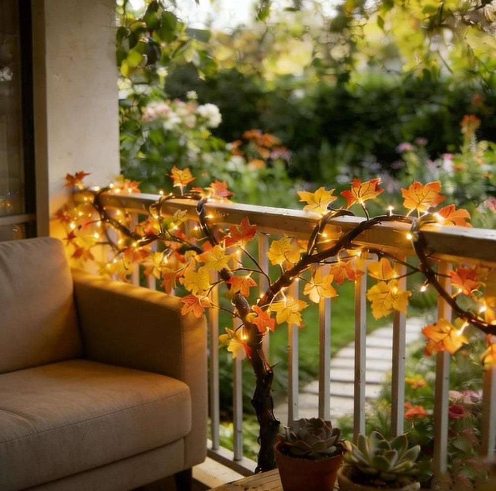 Plastic-Copper Maple Leaf Tree Light (Multicolor)