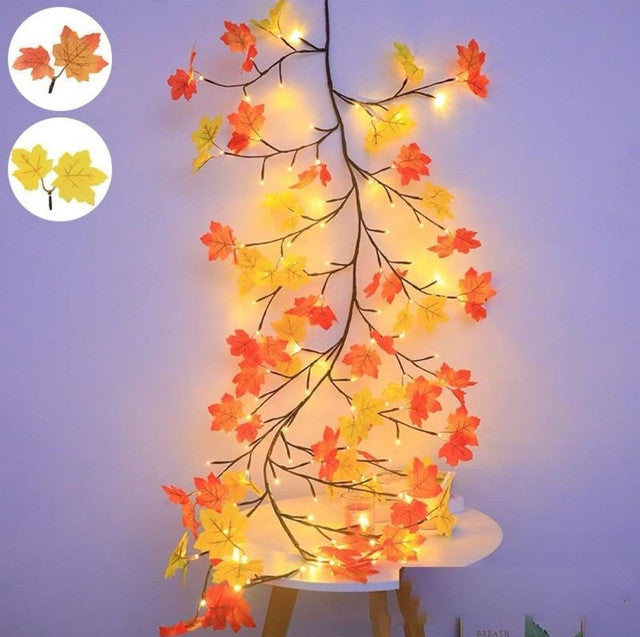 Plastic-Copper Maple Leaf Tree Light (Multicolor)
