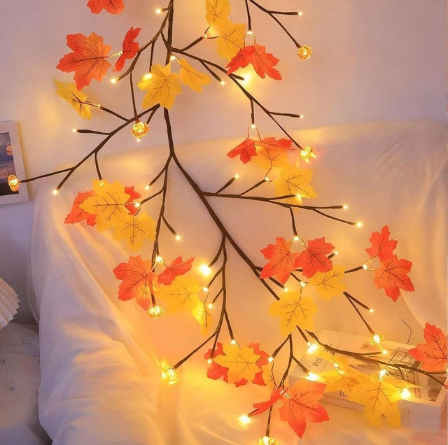 Plastic-Copper Maple Leaf Tree Light (Multicolor)