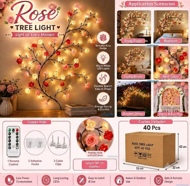 Generic Plastic Rose Tree Light (Multicolor)