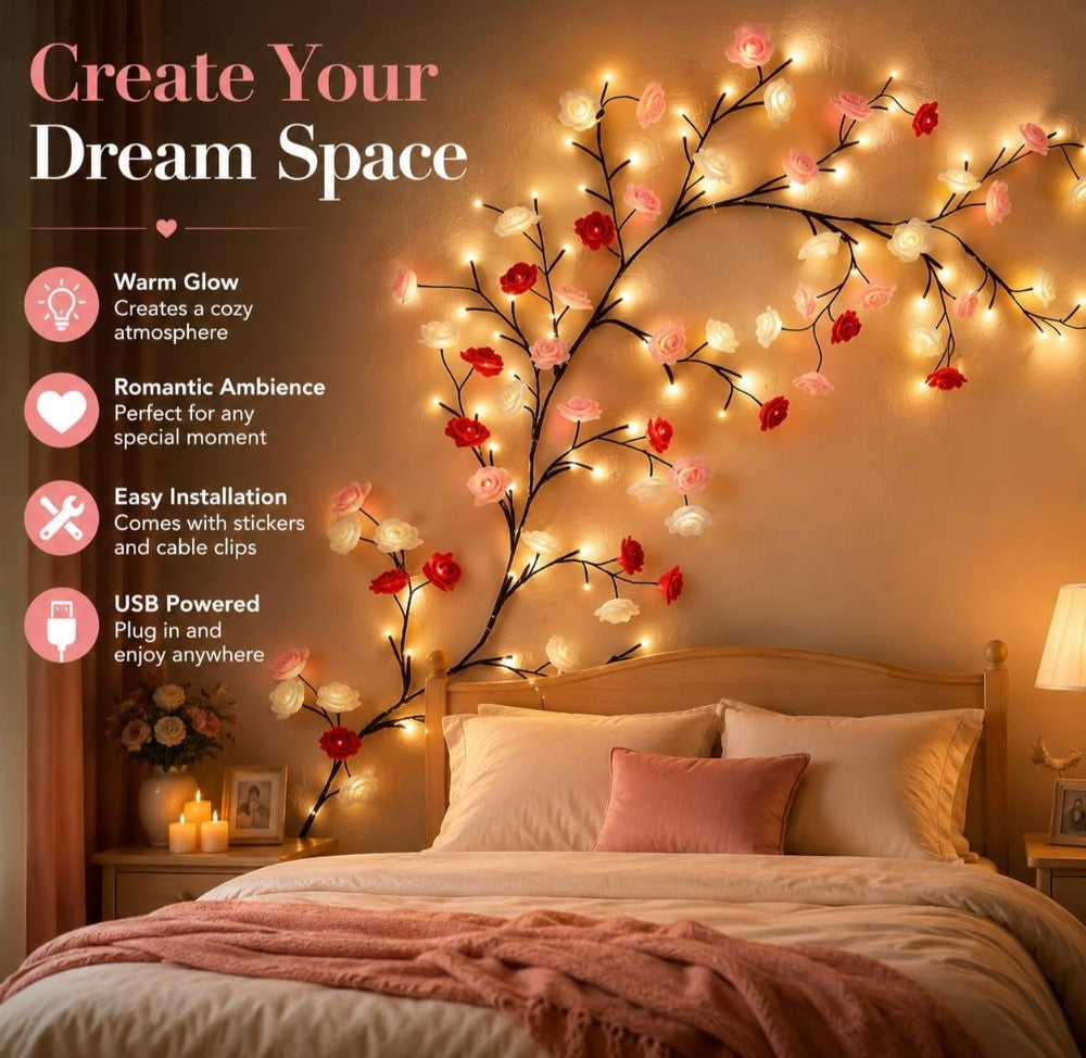 Generic Plastic Rose Tree Light (Multicolor)