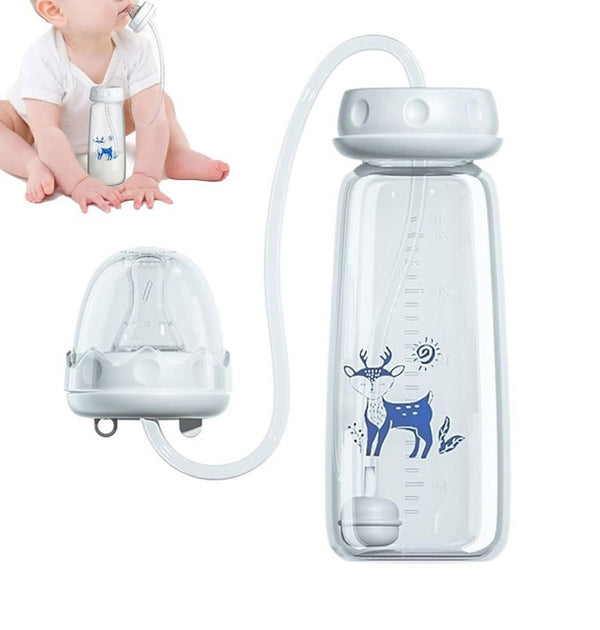 Plastic Hands Free Feeding Bottle (Clear)