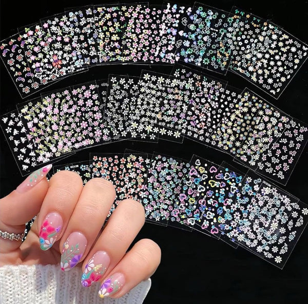 Plastic Nail Art Stickers (Multicolor)