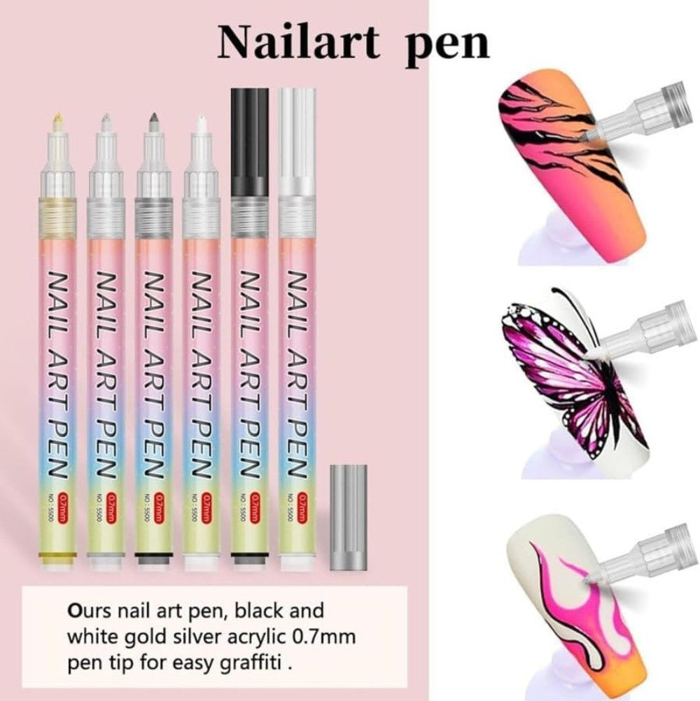 Generic Plastic Nail Art Maker Pen (Multicolor)