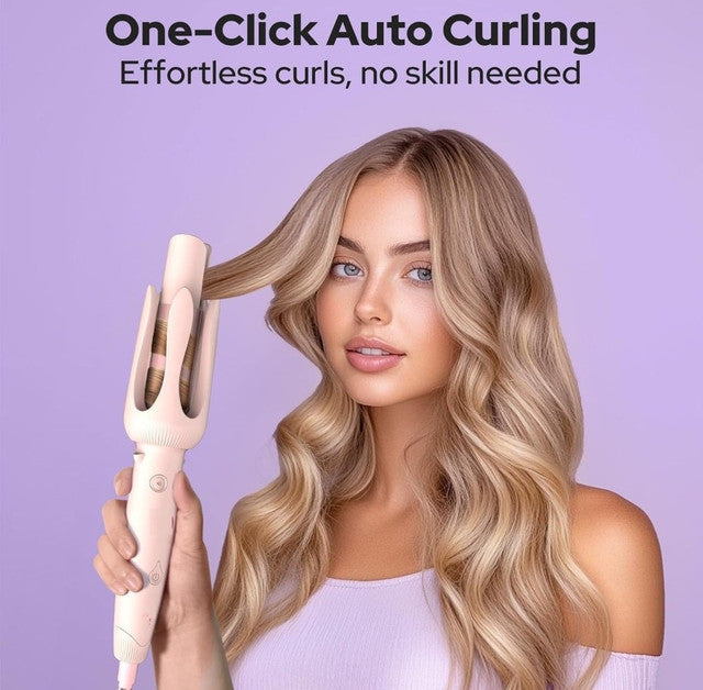 Generic Plastic-Stainless Steel Automatic Hair Curler (Pink)