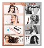 Plastic-Stainless Steel Automatic Hair Curler (Pink)