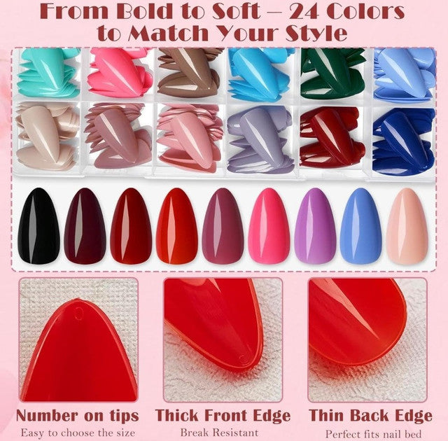 ABS 576 Pcs Nails Set (Multicolor)