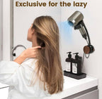 Wood-Plastic Hair Dryer Holder (Black)