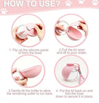 Plastic-Silicone Dog Water Dispenser (Pink)