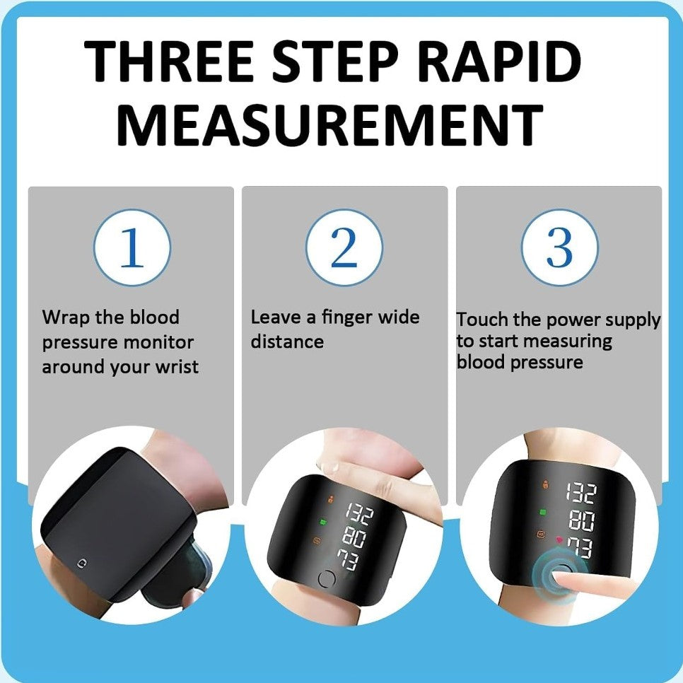 Generic Plastic Digital Wrist Blood Pressure Monitor (Black)