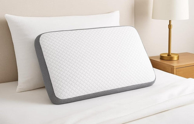 Generic Memory Foam Orthopedic Memory Foam Pillow For Sleeping (White-Grey)