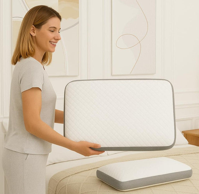 Generic Memory Foam Orthopedic Memory Foam Pillow For Sleeping (White-Grey)