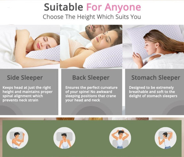 Generic Memory Foam Orthopedic Memory Foam Pillow For Sleeping (White-Grey)
