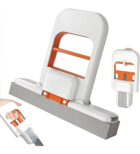 Generic Plastic Mini Sponge Mop (White-Orange)