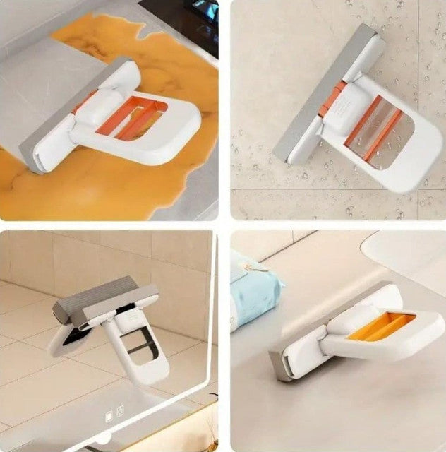 Generic Plastic Mini Sponge Mop (White-Orange)
