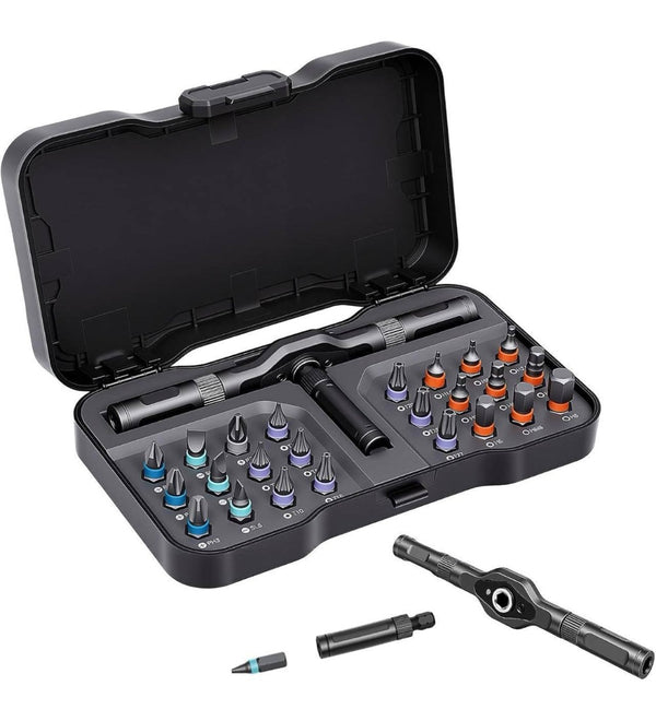 Alloy Steel 24-In-1 T Shape Screwdriver Set (Multicolor)
