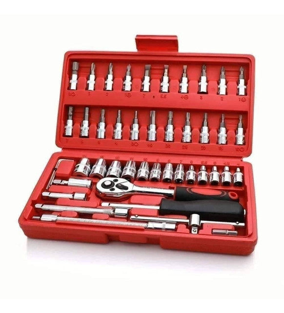 Generic Steel 46-In-1 Tool Kit (Silver-Red)