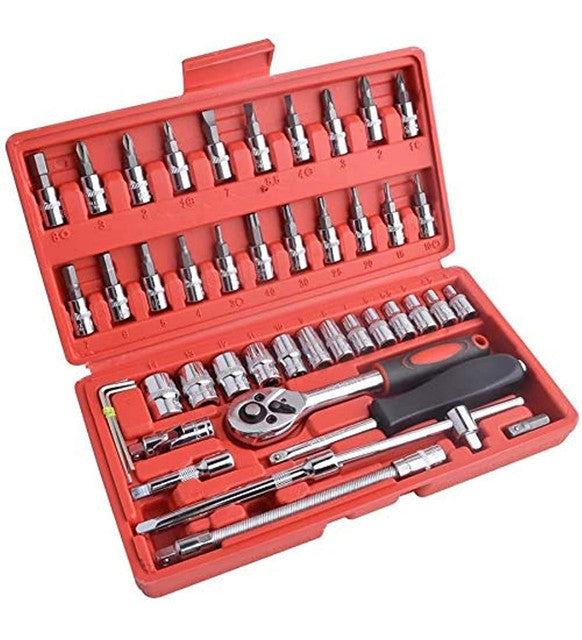 Generic Steel 46-In-1 Tool Kit (Silver-Red)