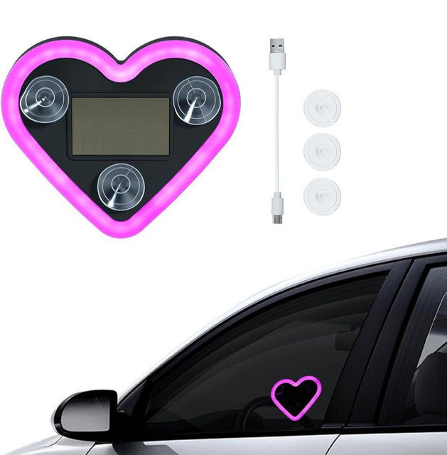 Generic Plastic Heart Shape Car Light (Pink)